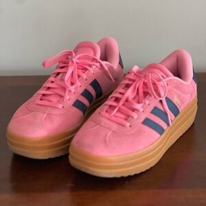 Adidas Pink and Tan Sneakers Retro Style